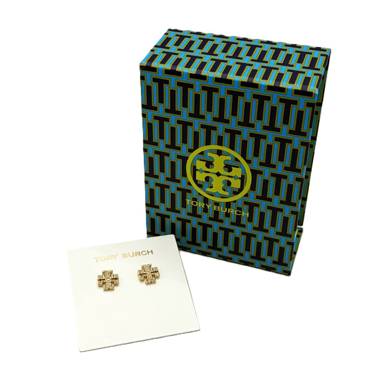 【11898】TORY BURCH(トリーバーチ)キラ パヴェ スタッド ピアス ダブルTロゴ ラインストーン KIRA Pave Stud *美品*拍卖