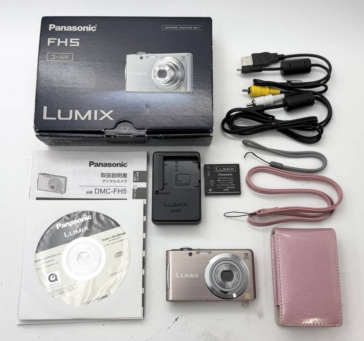 【1円スタート】☆カメラ☆ ◆中古品◆ パナソニック LUMIX ルミックス DMC-FH5 ピンクゴールド デジカメ コンデジ拍卖