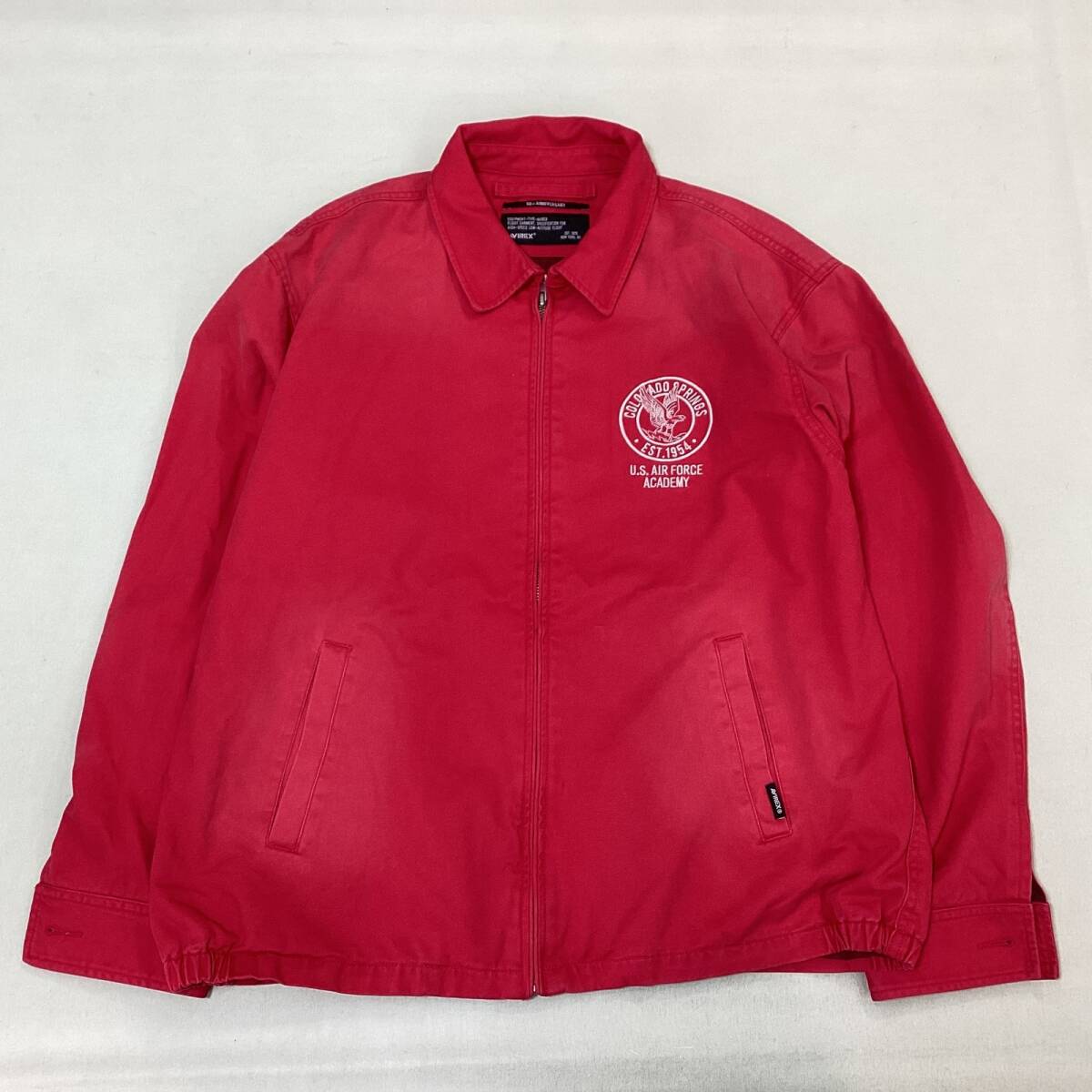■ AVIREX アヴィレックス フェイド USAF アカデミー ジャケット アウター コットン レッド系 サイズ2XL メンズ 50th ANNIVERSARY拍卖