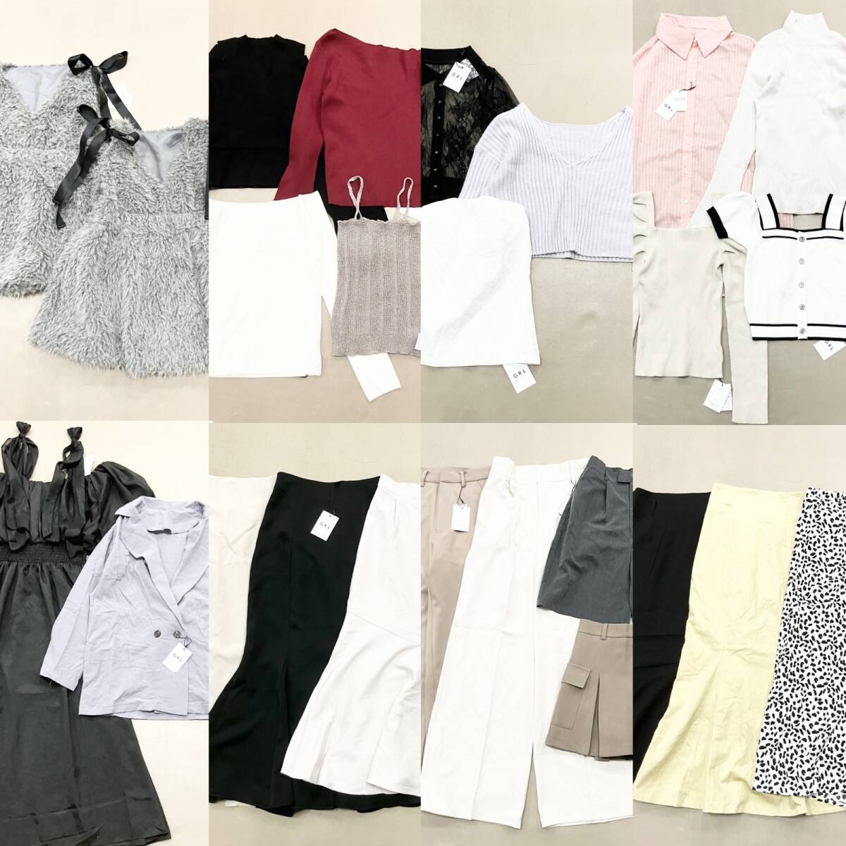 ★未使用 タグ付き GRL グレイル 25点 まとめ トップス ボトムス ワンピース アウター サイズMIX レディース 大人 ガーリー 量産 卸 現状品拍卖
