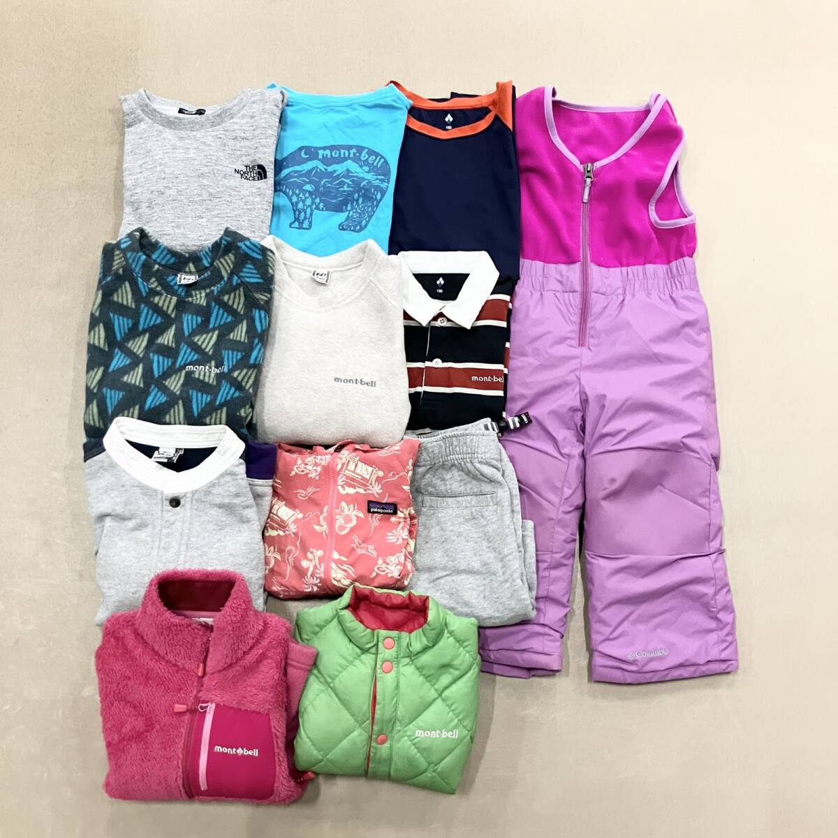 ★ アウトドアブランド 子供服 12点 まとめ ベビー キッズ ジュニア 男の子 女の子 THE NORTH FACH mont-bell Patagonia 等 卸 現状品拍卖