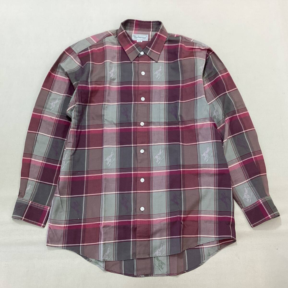 ■ Burberrys バーバリーズ 長袖シャツ トップス コットン マルチカラー サイズL メンズ チェック ロゴ カジュアル拍卖