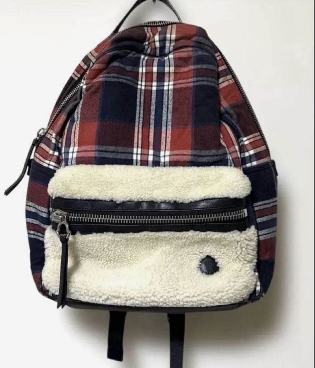 MONCLER モンクレール チェック柄 ボア リュックサック バックパック拍卖