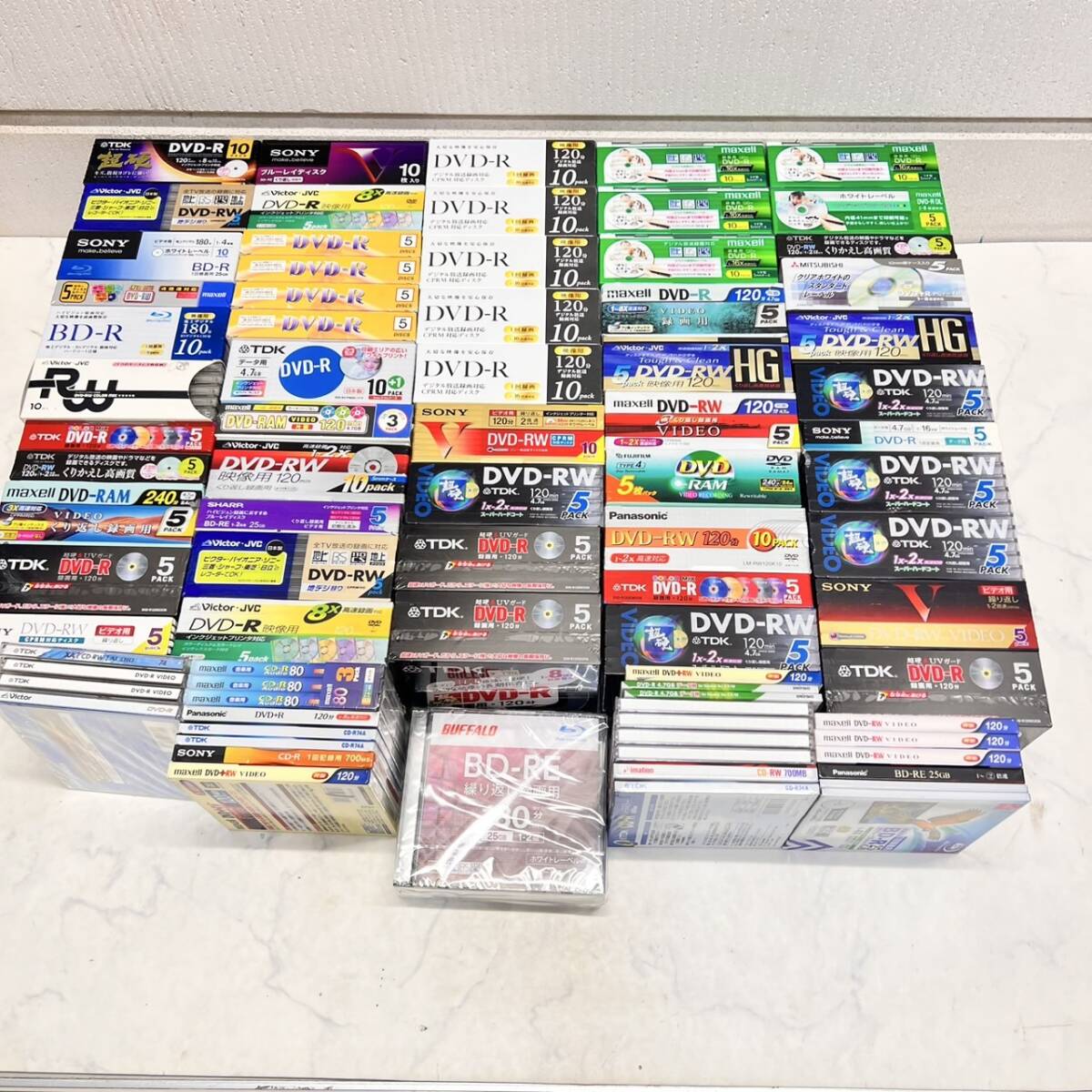 ②【未開封多数】DVD-R DVD-RW BD-R BD-RE まとめて 大量 セット SONY TDK maxell Panasonic 録画用 録音用 光ディスク 管理D下段拍卖