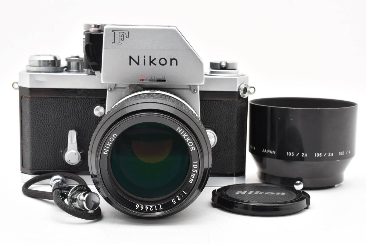 ニコン Nikon F フォトミック シルバー + NIKKOR 105mm 1:2.5 + ケーブルレリーズ 《動作確認済・付属品付》 一眼レフ カメラ #A122807M拍卖