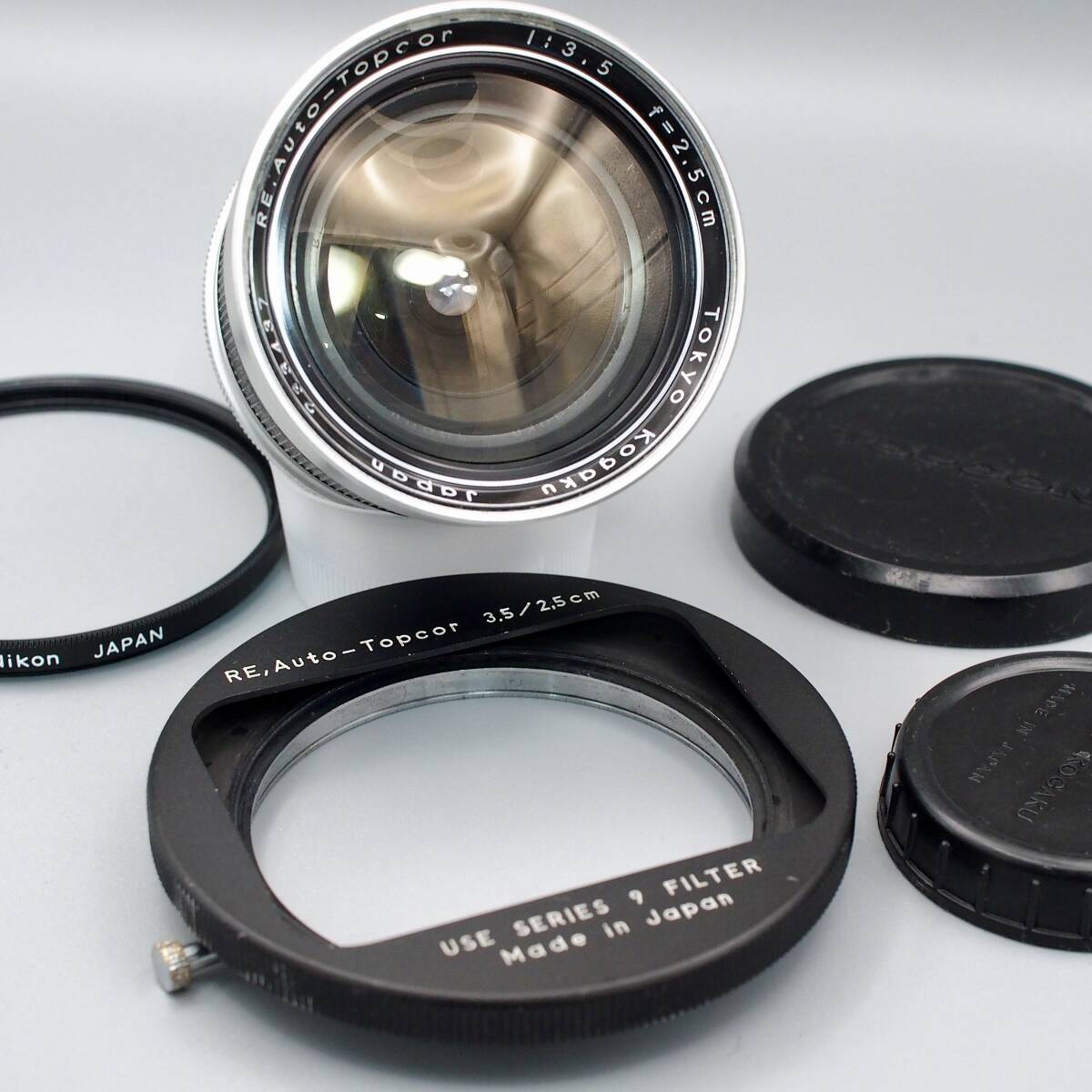 【綺麗】TOPCON RE, Auto-Topcor 1:3.5 f=25mm 純正フード、リアUVフィルター拍卖