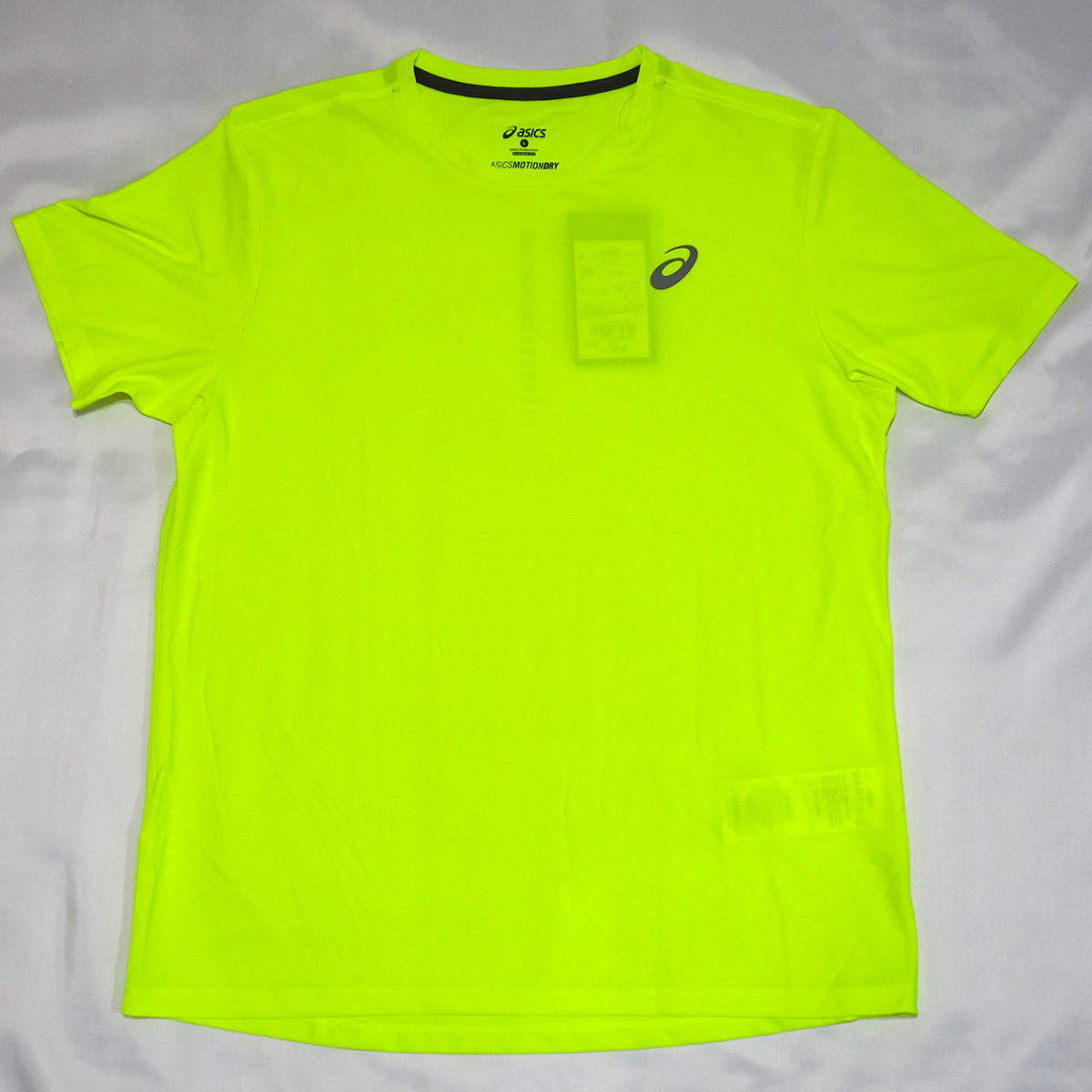 asics ランニングウエアトップスショートスリーブTシャツ半袖 SS TOP Lサイズ 0392 フラッシュイエロー系 142597 2017年4月購入 未使用品拍卖
