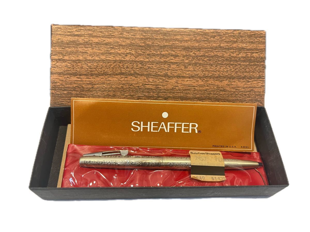 【当時物・箱付】SHEAFFER シェーファー スターリングシルバー ボールペン 葡萄柄 唐草 ヴィンテージ STERLING SILVER 刻印 筆記未確認拍卖