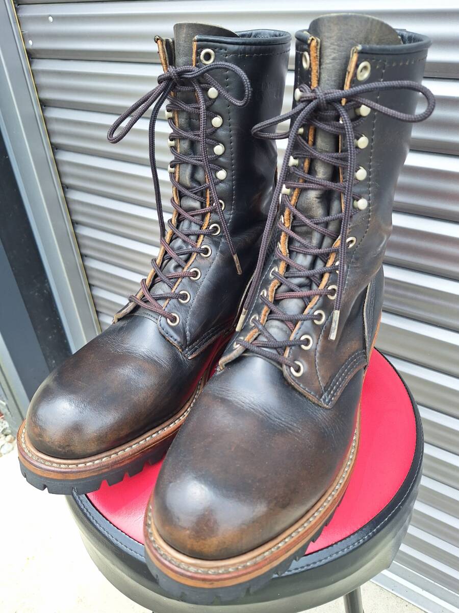 希少 RED WING 2218 茶芯 ロガーブーツ 10D プリント羽タグ PT91 ヴィンテージ レッドウイング拍卖