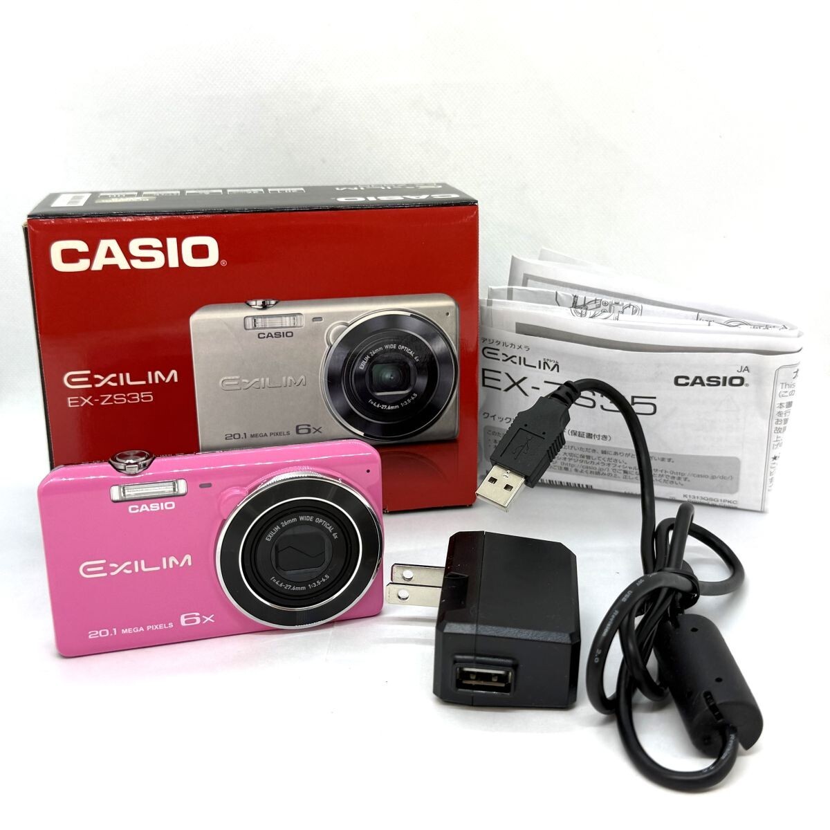 S850-O15C-890【美品】 CASIO カシオ EXILIM EX-ZS35 ピンク コンパクトデジタルカメラ コンデジ シャッター確認済み 箱付き IB拍卖