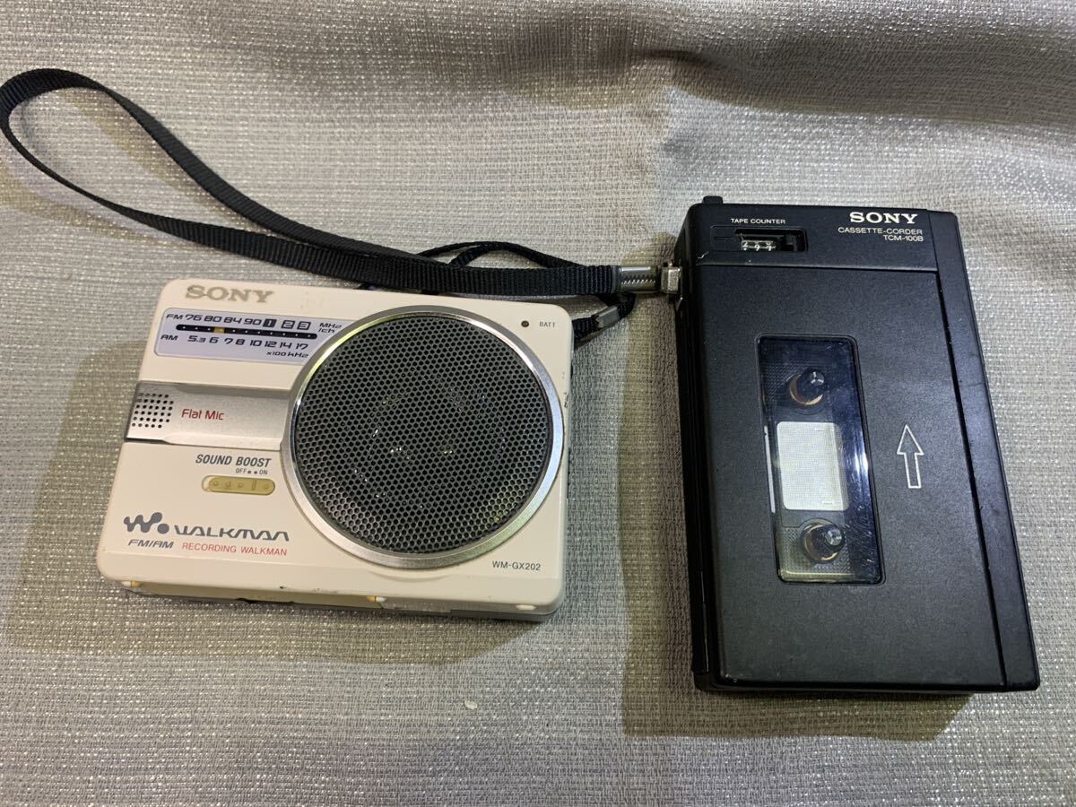 SONY CASSETTE-CORDER TCM-100B RECORDING WALKMAN WM-GX202拍卖