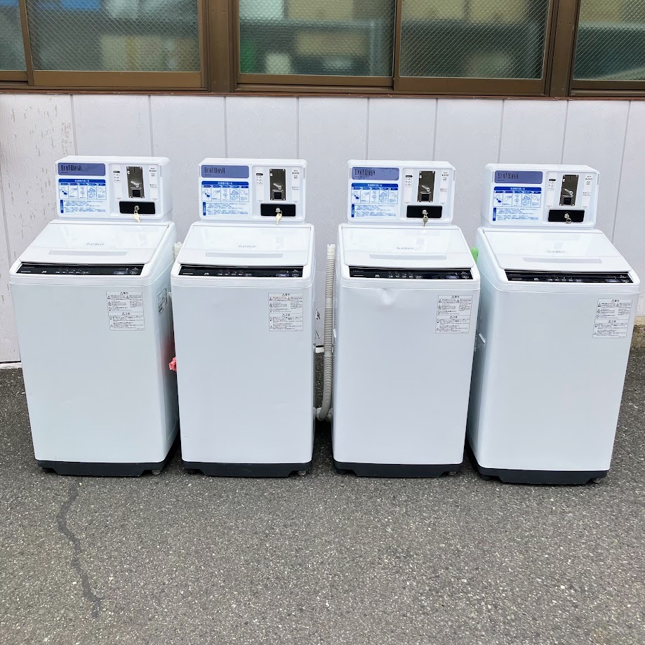 L-2【動作確認済み】日立 コイン式全自動電気洗濯機 BEATWASH 業務用 BW-FCV70 7kg コインランドリー IK0605-13xxx61拍卖