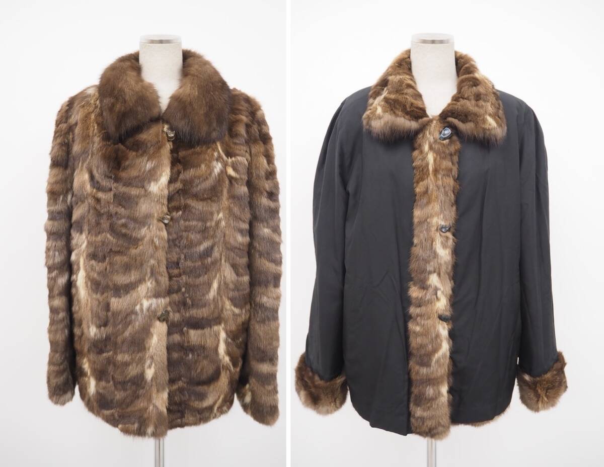 ☆ナチュラルカラーロシアンセーブル☆ハーフコート☆着丈65cm☆リバーシブル☆拍卖