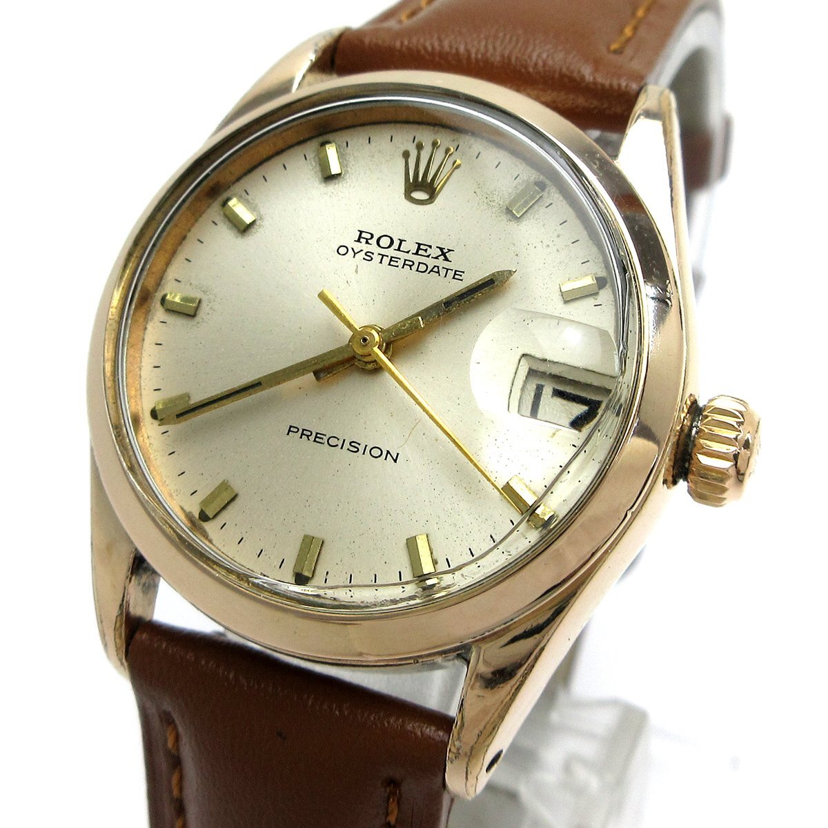 1円 ロレックス ROLEX オイスターデイト プレシジョン ボーイズ ピンクゴールド キャップ 6466 時計 PRECISION 手巻き ヴィンテージ拍卖