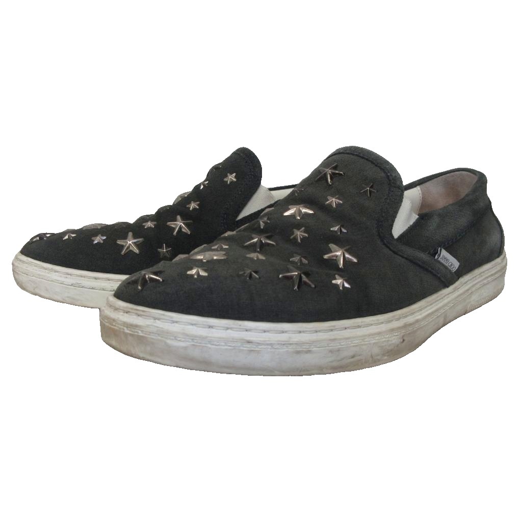 ジミーチュウ JIMMY CHOO スタースタッズ スエードスリッポン スニーカー 41 ダークグレー メンズ拍卖