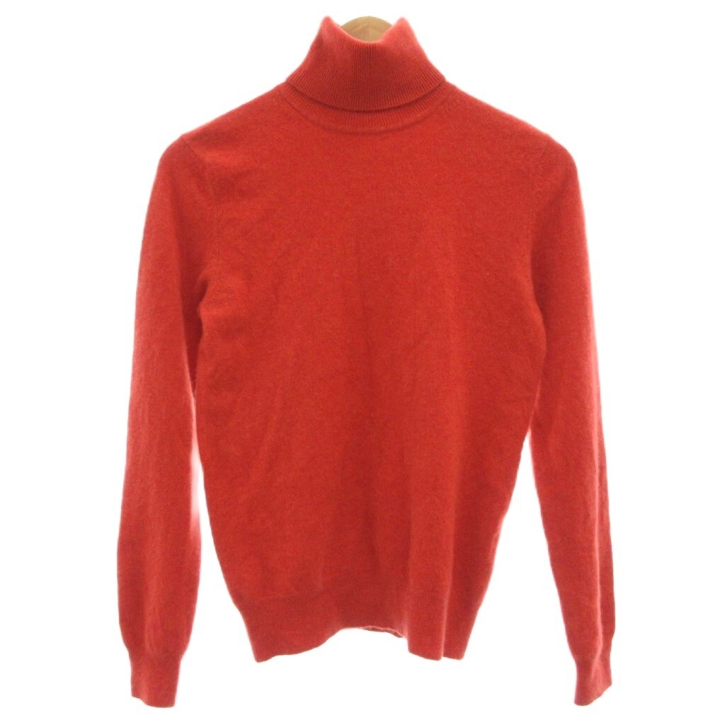 ユニクロ UNIQLO 美品 カシミヤタートルネックセーター S オレンジ 長袖 /NX ■ECC005 レディース拍卖