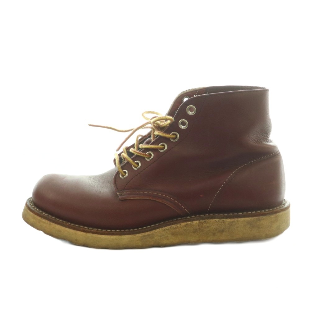 レッドウィング REDWING ショートブーツ プレーントゥ レザー 6 24.0cm 茶 ブラウン /MI ■GY18 メンズ拍卖