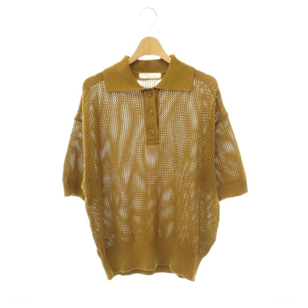 パブリックトウキョウ PUBLIC TOKYO ニットポロシャツ セーター 半袖 F キャメル /ES ■OS ■SH レディース拍卖