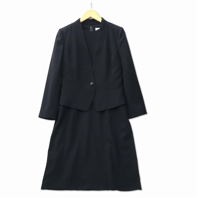 ジバンシィ GIVENCHY HI FORMAL 5分袖 ワンピース ジャケット セットアップ ブラックフォーマル 喪服 12 (LL) 春夏 レディース拍卖