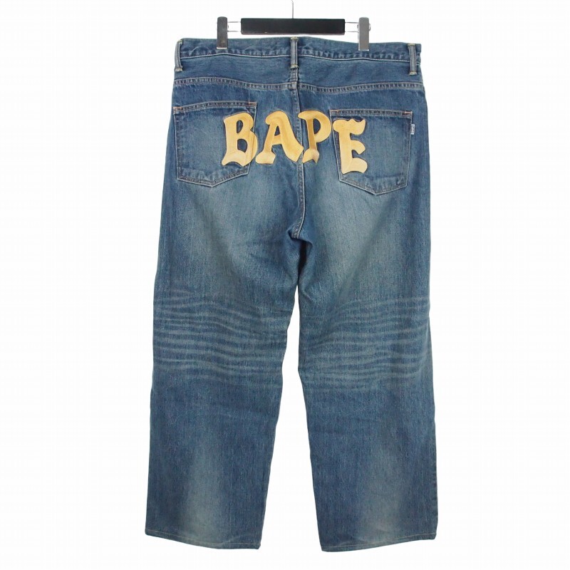 アベイシングエイプ A BATHING APE RELAXED FIT DENIM PANTS リラックスフィットデニムパンツ ジーンズ 2XL インディゴ 001DPI801004M メン拍卖