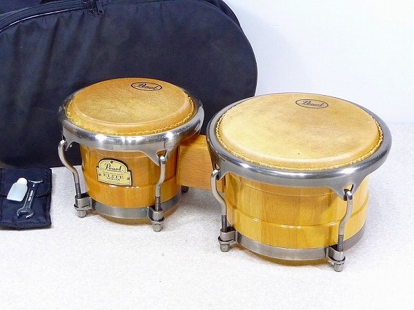 1616K01*6C▲Pearl/パール ELITE SERIES/エリート・シリーズ ウッドボンゴ パーカッション 付属・ケース付 打楽器拍卖