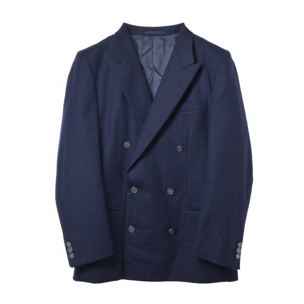 Yves Saint Laurent ヴィンテージ ロゴメタルボタン ウール ダブル セットアップ スーツ - ネイビー イヴサンローラン KL4SPLA239拍卖