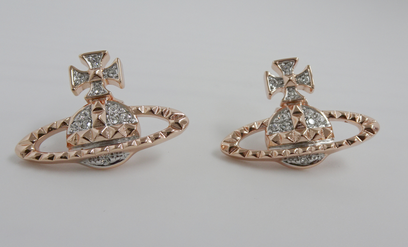 1円~!Vivienne Westwood ヴィヴィアンウエストウッド メイフィア バス レリーフ ピアス 両耳 ストーン ピンクゴールド色 アクセサリー拍卖