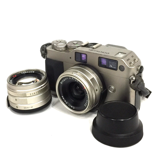1円 CONTAX G1 Carl Zeiss Biogon 28mm F2.8 Planar 45mm F2 コンタックス フィルムカメラ 動作確認済み L181616拍卖