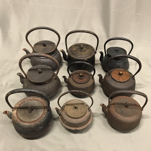 1円 南部振興堂造 南部鉄瓶 南部鉄器 / 正寿堂 鉄瓶 含む 鉄瓶 鉄ビン 金属工芸品 まとめ 総重量約16.3kg拍卖