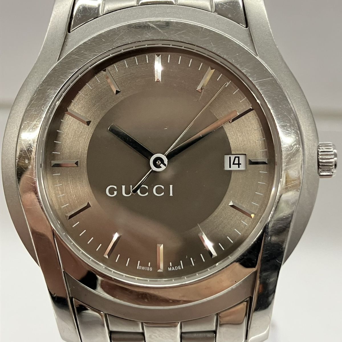 Z206-F11-662◎ GUCCI グッチ 腕時計 デイト メンズ 5500 XL クォーツ FC拍卖