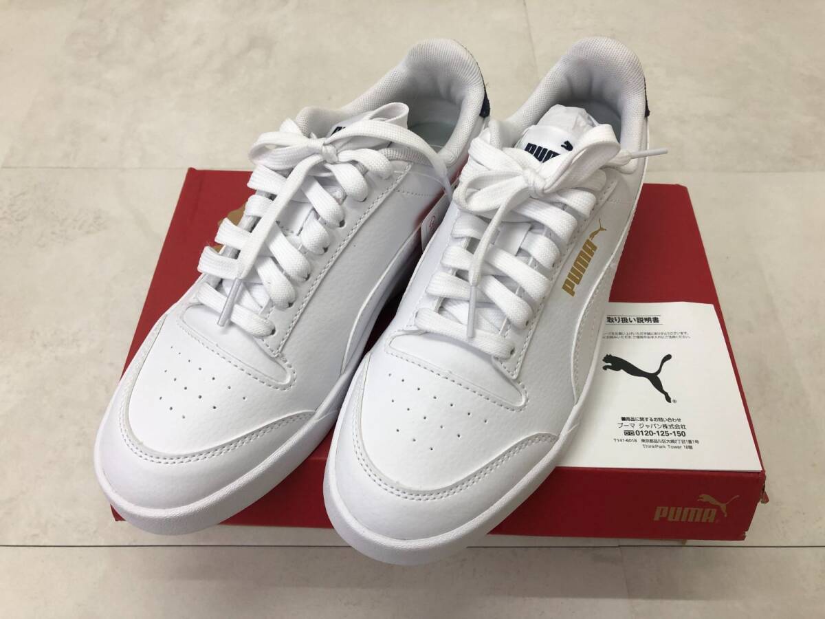 J)PUMA プーマ ユニセックス シャッフル ホワイト/ネイビー 24.0cm拍卖