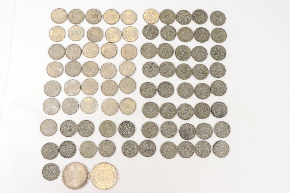 【83枚】東京 オリンピック 1964年 昭和 39年 40年 等 銀貨 1000円 千円 100円 百円 鳳凰 稲穂 貨幣 硬貨 コイン まとめ 1717-SK拍卖