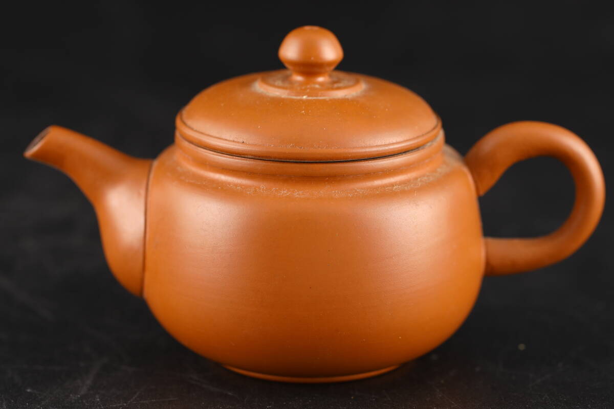 【京蔵】1円から 俊峯 作 朱泥急須 煎茶茶壷 煎茶道具 万古焼 常滑焼 骨董 紫砂壷拍卖
