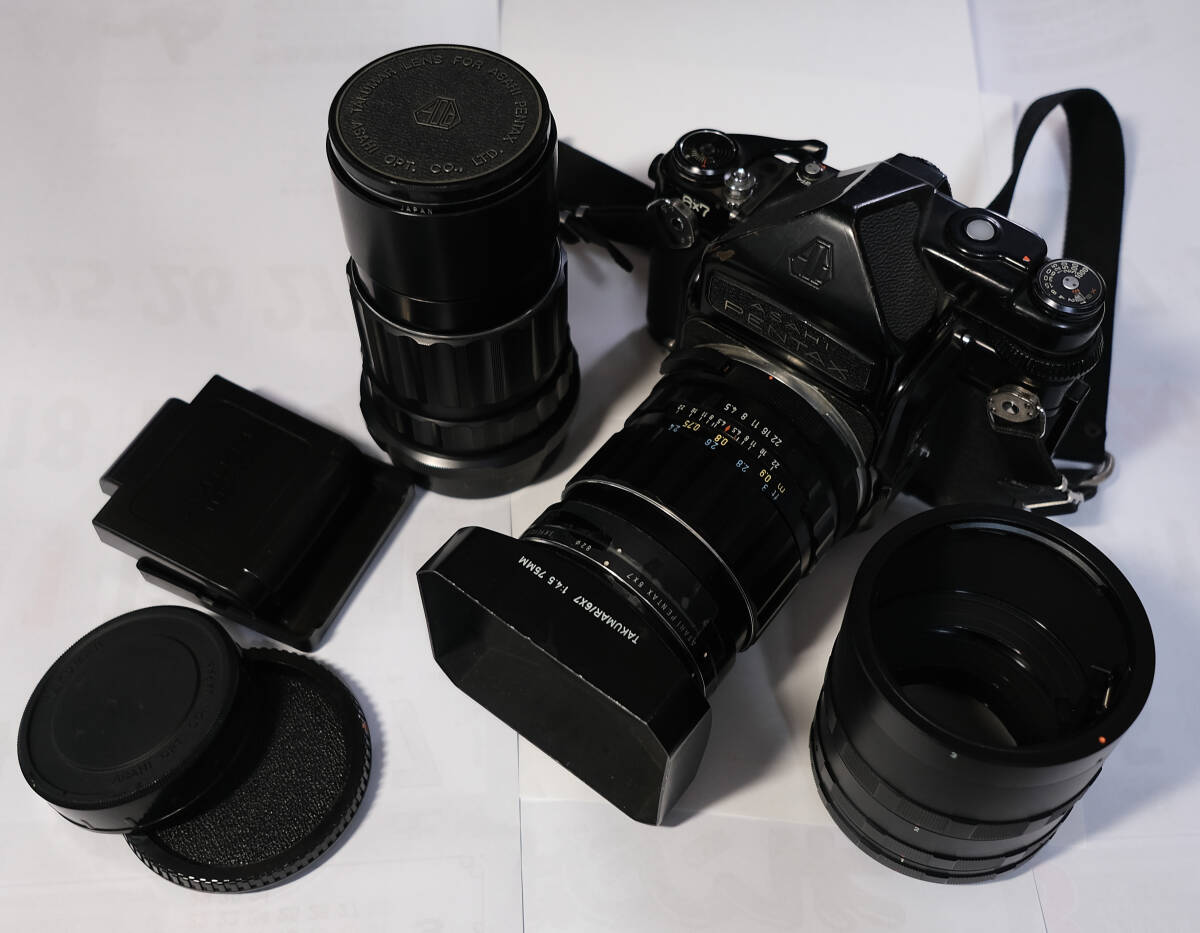 ASAHI PENTAX 6x7 中判カメラ 一式 中古品 取説有り ジャンク扱いでお願いします 即決有 アサヒペンタックス67拍卖