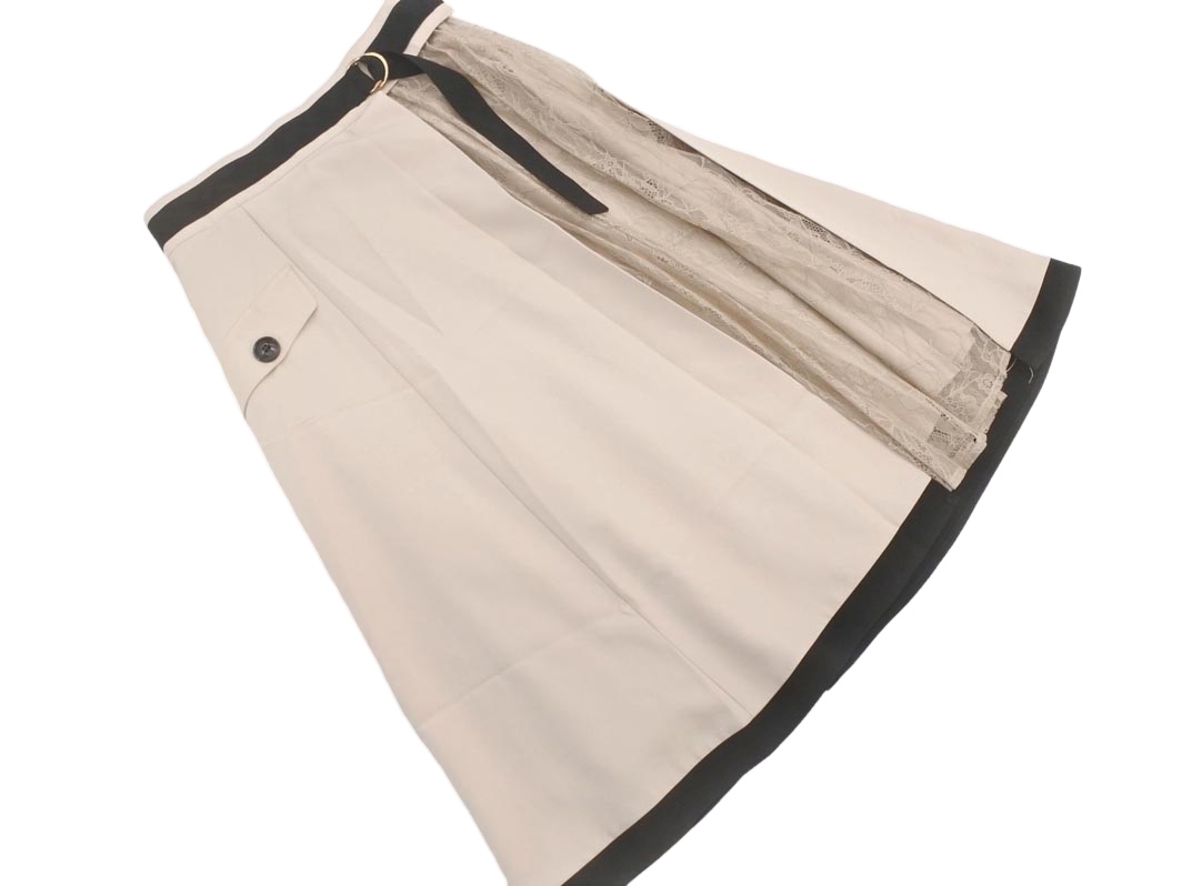 Apuweiser-riche アプワイザーリッシェ レイヤード 総レース スカート size2/ベージュ ■◇ ☆ gfb1 レディース拍卖