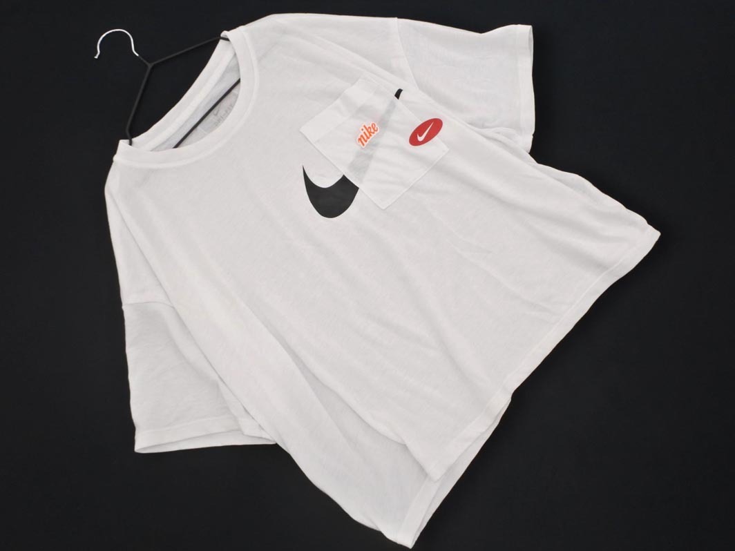 ネコポスOK NIKE ナイキ DRI FIT ショート丈 Tシャツ sizeL/白 ■◆ ☆ gfb6 レディース拍卖