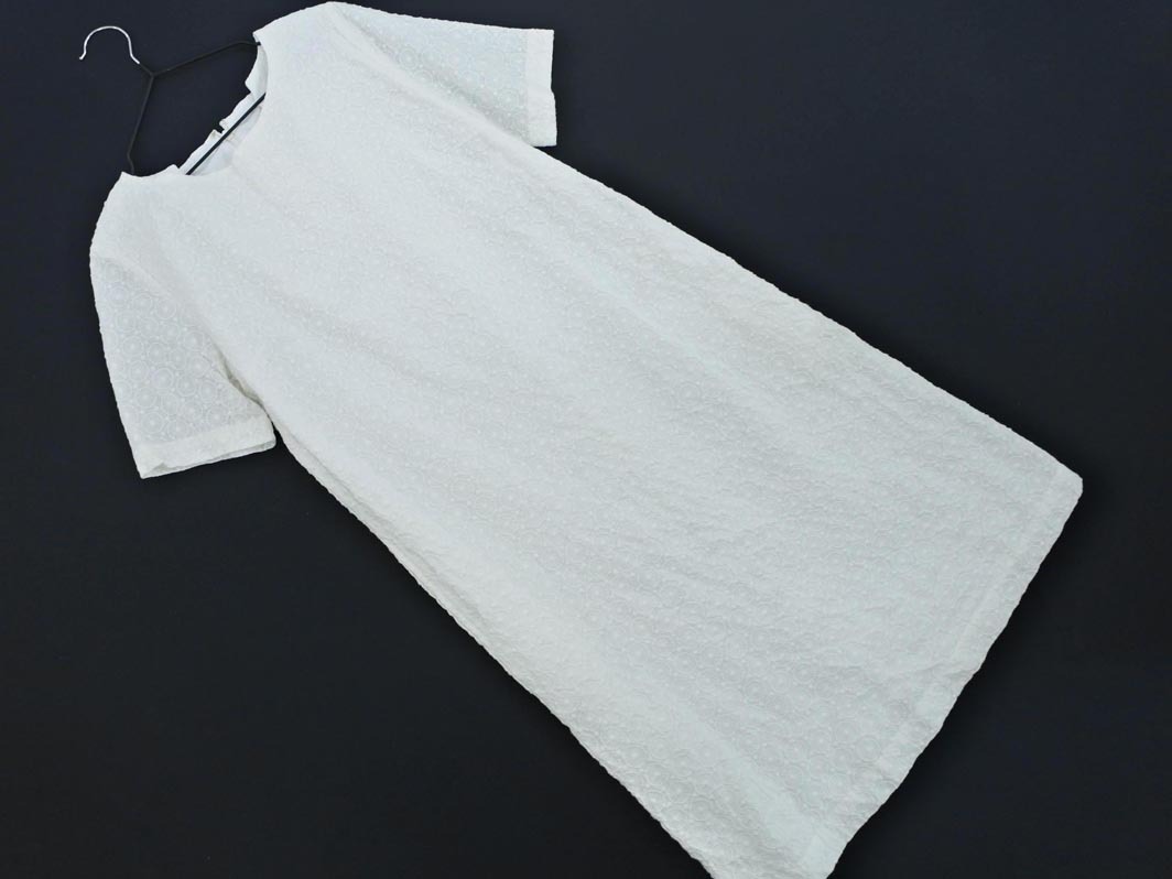 JUNKO SHIMADA ジュンコシマダ 刺繍 Iライン ワンピース size9/白 ■◆ ☆ gfb6 レディース拍卖