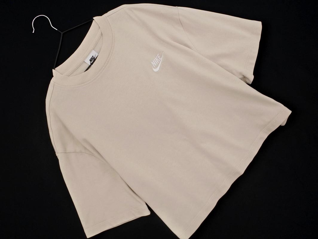 ネコポスOK NIKE ナイキ ショート丈 Tシャツ sizeL/ライトベージュ ■◆ ☆ gfb7 レディース拍卖
