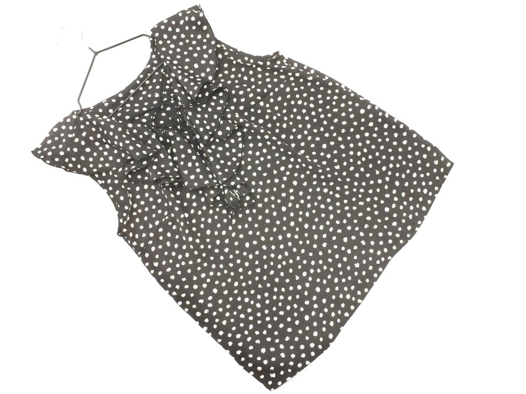 ネコポスOK JILLSTUART ジルスチュアート ノースリーブ 総柄 ブラウス シャツ sizeS/黒 ■◆ ☆ gfb9 レディース拍卖