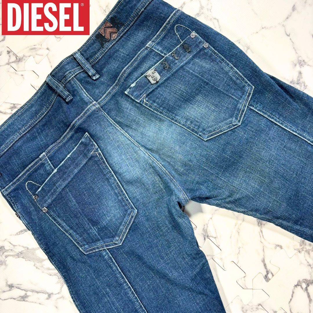 極美品/ストレッチ素材/W34(XL位)●DIESEL ディーゼル ジョグジーンズ ライン加工 デニム パンツ インディゴ ネイビー ブルー 青紺 jogg拍卖