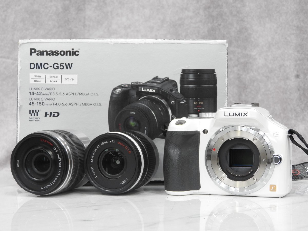 【D】LUMIX DMC-G5 + H-FS45150 + H-FS014042 デジタル一眼レフカメラ レンズセット ルミックス 3208597拍卖