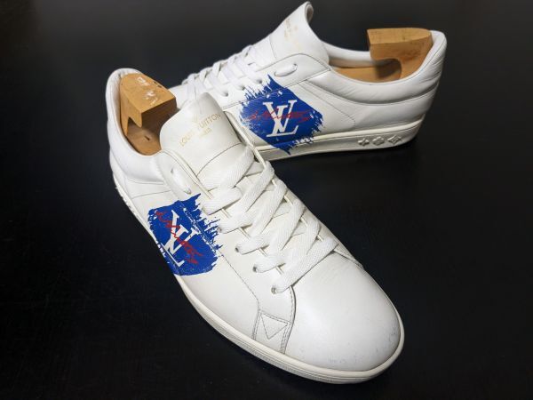 ヴィトン 8 LOUIS VUITTON ♯MS0178 ルクセンブルク LVロゴ レザースニーカー 2004拍卖