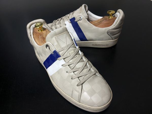 ヴィトン 6.5 LOUIS VUITTON ♯MS1105 ダミエデザイン レザースニーカー 1992拍卖