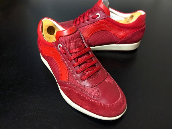 使用僅か フェラガモ 7.5EEE Ferragamo 最上位ライン トラメッザ ガンチーニデザイン レザースニーカー 1939拍卖