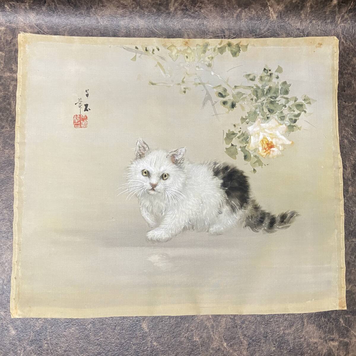 模写☆売切り 大橋翠石 【猫図】 絹本 まくり SUISEKI.OHASHI 虎の翠石/ネコ ※商品説明欄にも画像あり拍卖