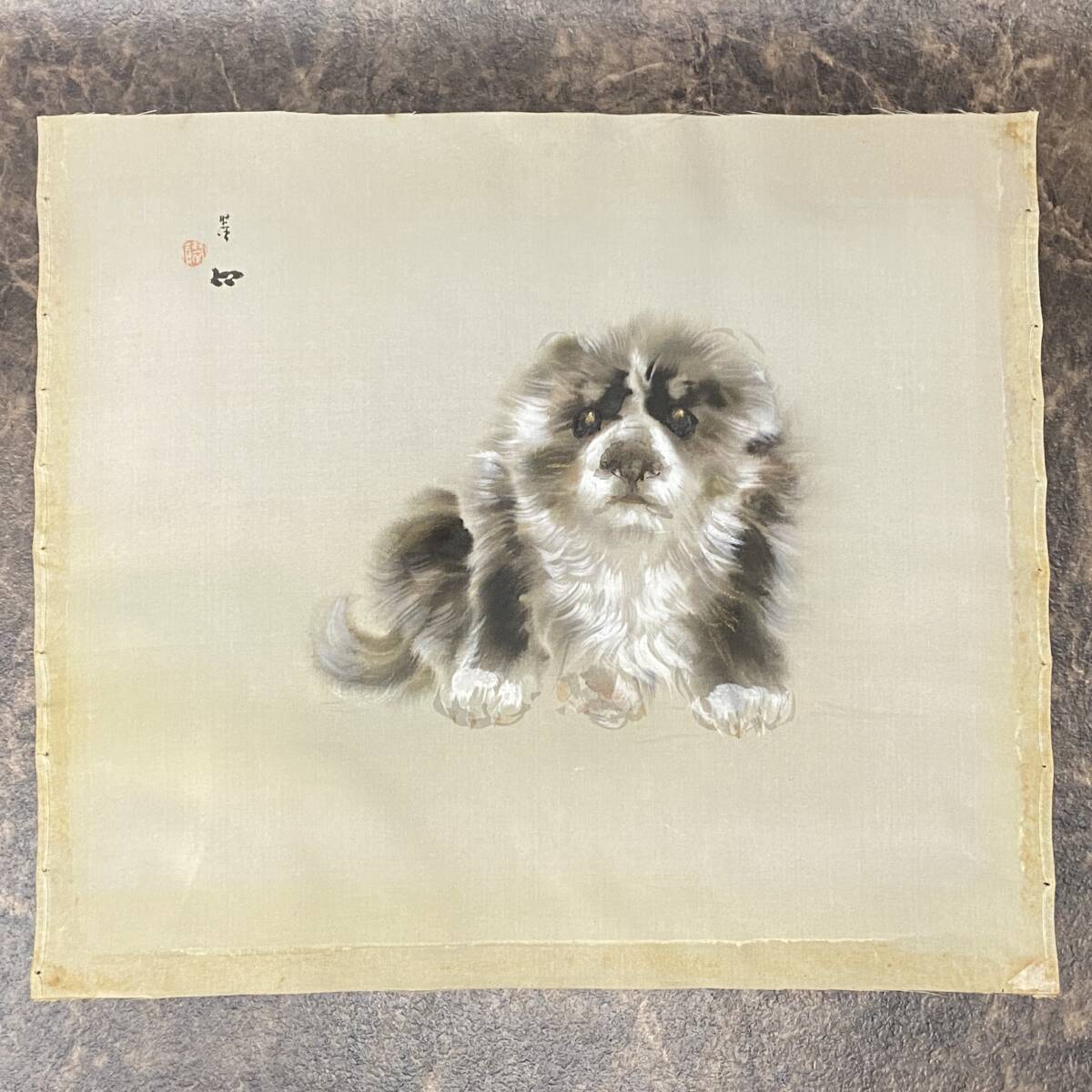模写☆売切り 大橋翠石 【犬図】 絹本 まくり SUISEKI.OHASHI 虎の翠石/イヌ ※商品説明欄にも画像あり拍卖