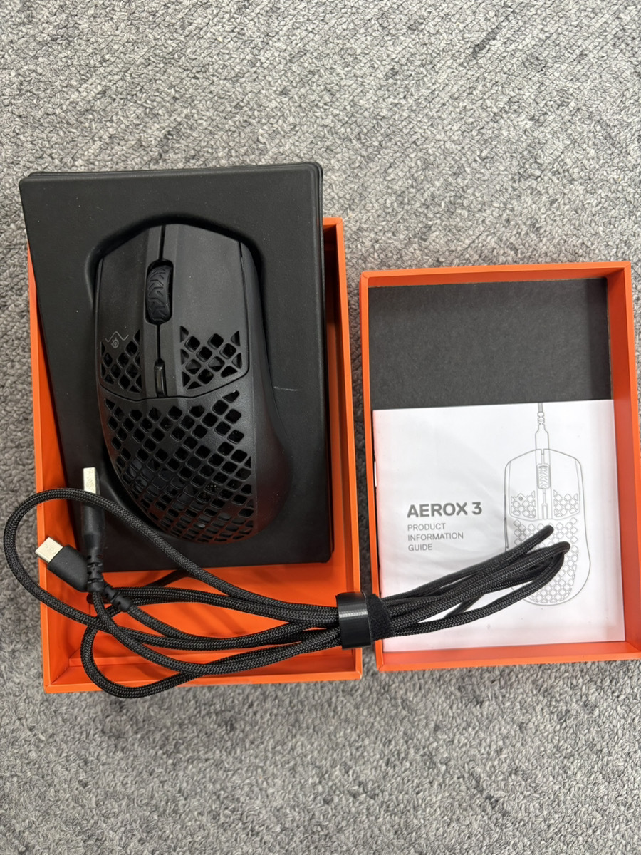 SteelSeries ゲーミングマウス Aerox 3 Black 62599 有線 超軽量 IP54規格 防水 防塵 【即決可能】拍卖