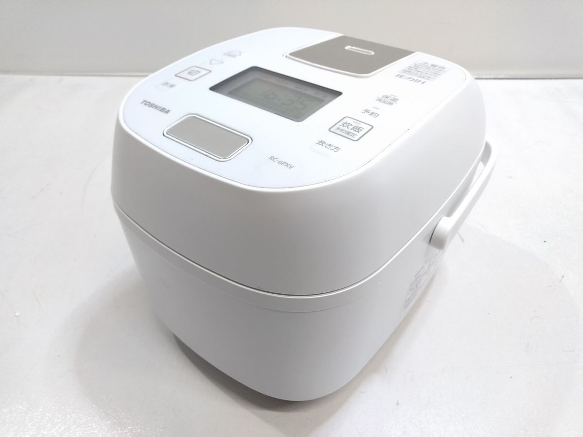 ◇2024年製 TOSHIBA 東芝 圧力IH炊飯器 炎匠炊き RC-6PXV(W) 3.5合炊き ホワイト 備長炭ダイヤモンド釜 0616-15G @100◇拍卖