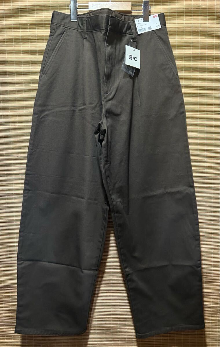 未使用2026SS ユニクロC バレルパンツ 34ブラウン Lサイズ UNIQLO ユニクロシー拍卖