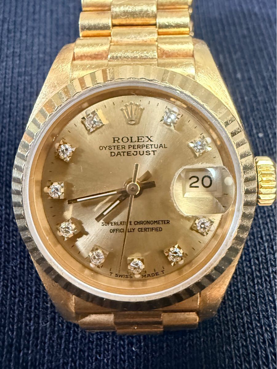 【真贋済み】ロレックス ROLEX デイトジャスト DATE JUST 69173G 金無垢 稼働品 750 18K刻印 ギャラ無し レディース 【1円スタート】拍卖